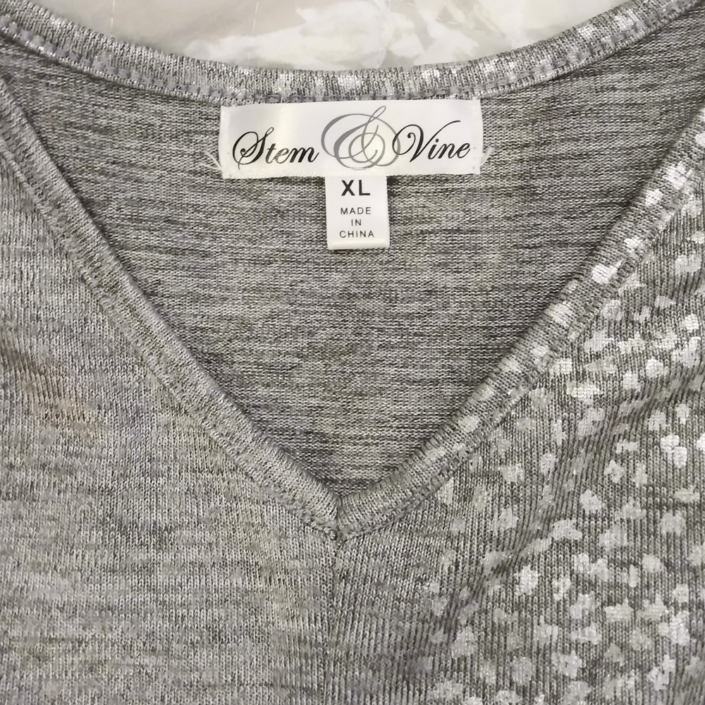 Stem & Vine Silver Cold Shoulder Top